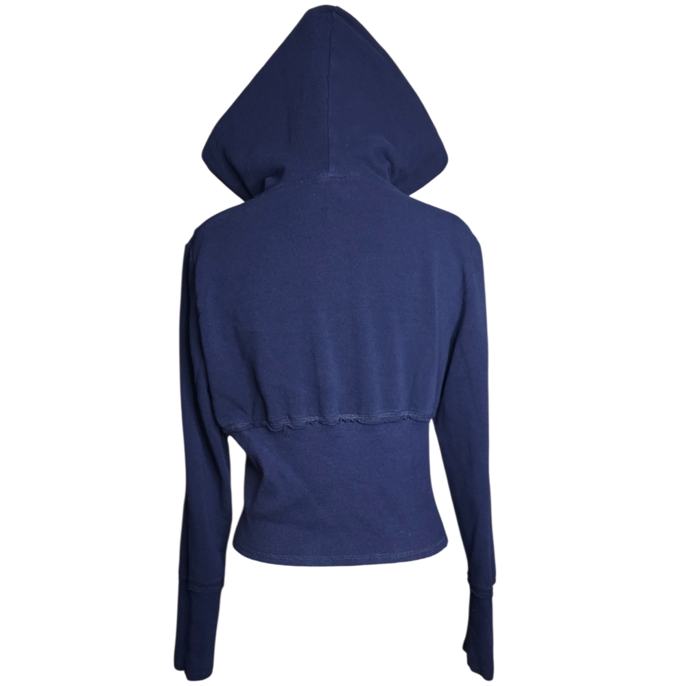 Bebe Navy Hoodie with Silver Heart Zipper - Picture 2 of 6